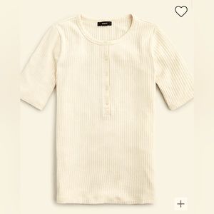 NWT!!! J.Crew BNWT! Ribbed elbow-sleeve henley ivory natural size Large